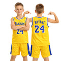 Youth Basketball Jerseys for Boys Girls Gradient Basketball Jersey Shorts for 2-14 Years Kids Training Uniform Sets