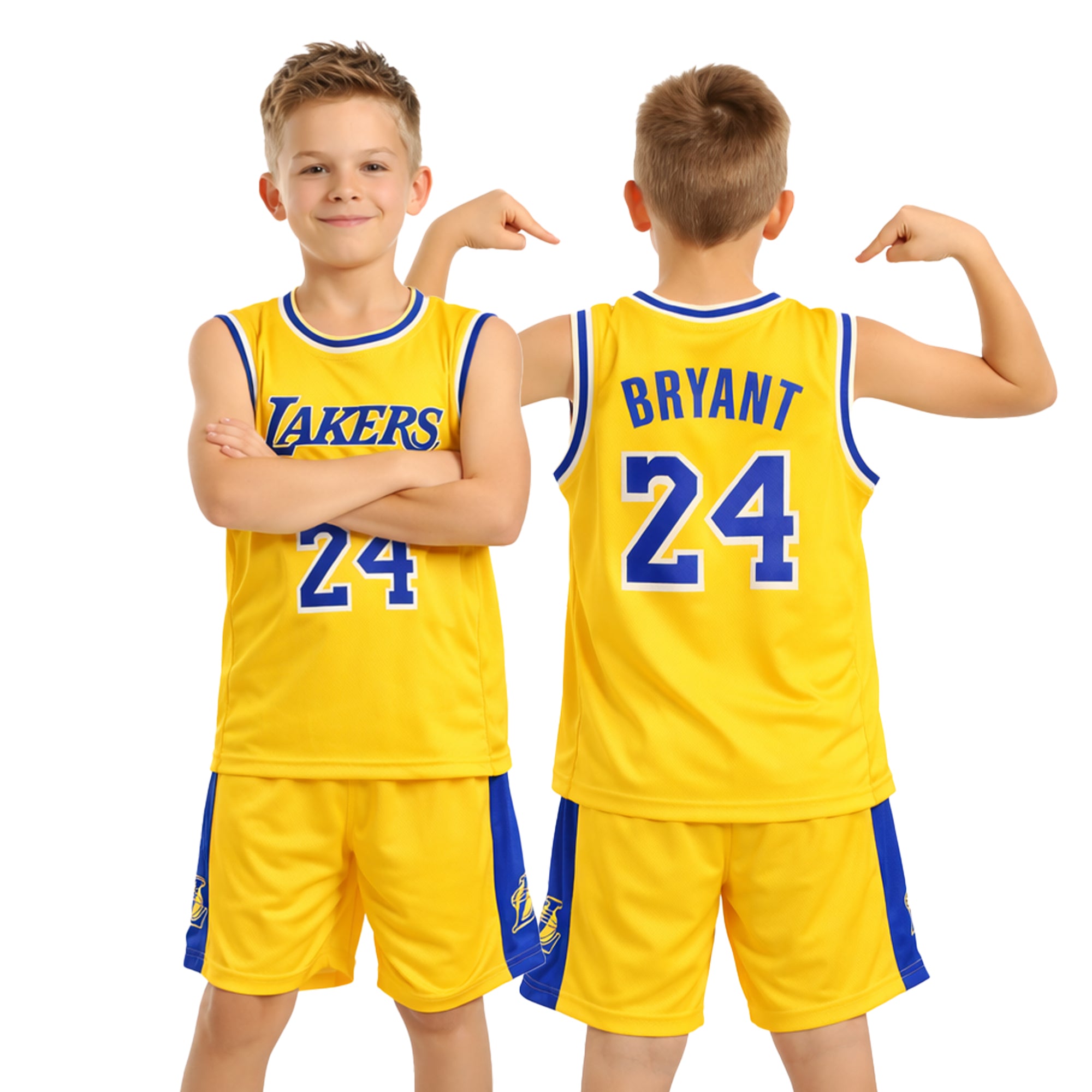 Youth Basketball Jerseys for Boys Girls Gradient Basketball Jersey Shorts for 2-14 Years Kids Training Uniform Sets