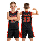 Youth Basketball Jerseys for Boys Girls Gradient Basketball Jersey Shorts for 2-14 Years Kids Training Uniform Sets