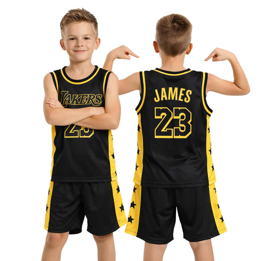 Youth Basketball Jerseys for Boys Girls Gradient Basketball Jersey Shorts for 2-14 Years Kids Training Uniform Sets