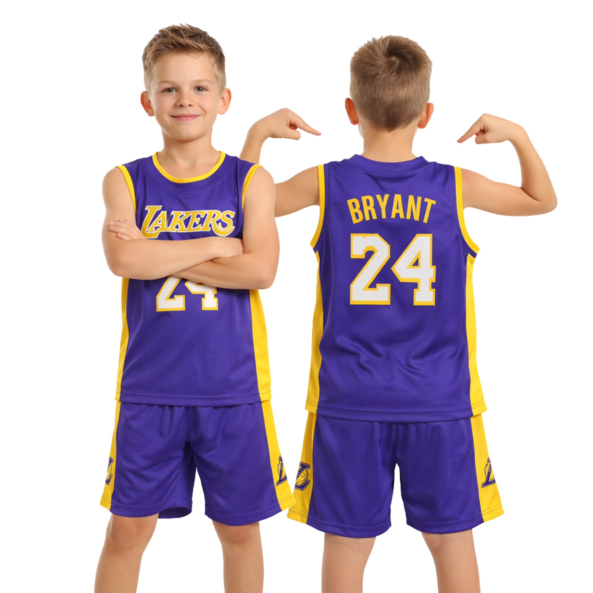 Youth Basketball Jerseys for Boys Girls Gradient Basketball Jersey Shorts for 2-14 Years Kids Training Uniform Sets
