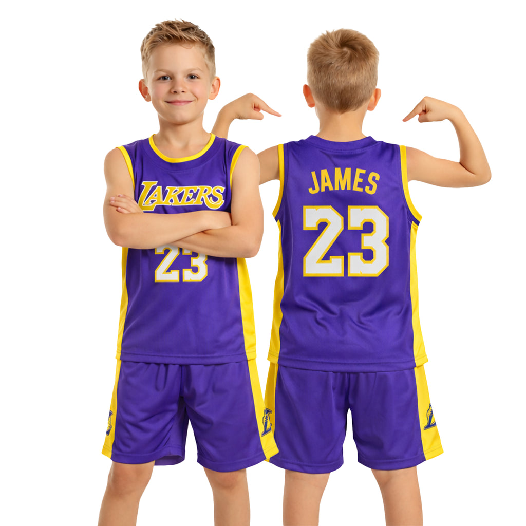 Youth Basketball Jerseys for Boys Girls Gradient Basketball Jersey Shorts for 2-14 Years Kids Training Uniform Sets