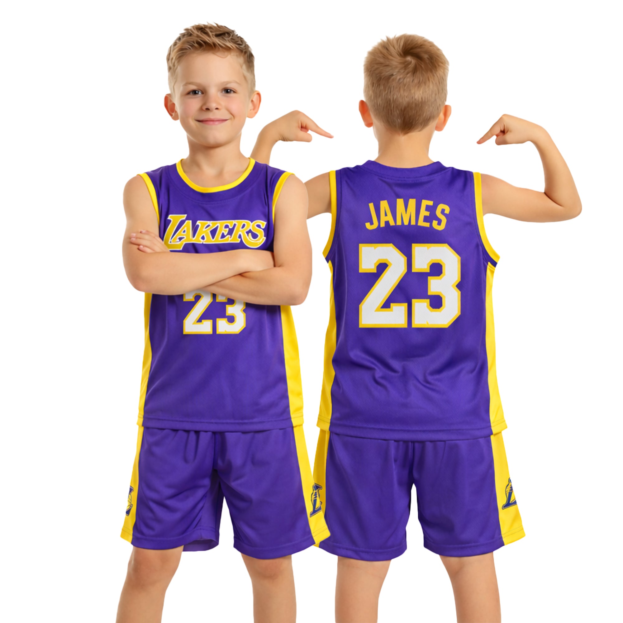 Youth Basketball Jerseys for Boys Girls Gradient Basketball Jersey Shorts for 2-14 Years Kids Training Uniform Sets