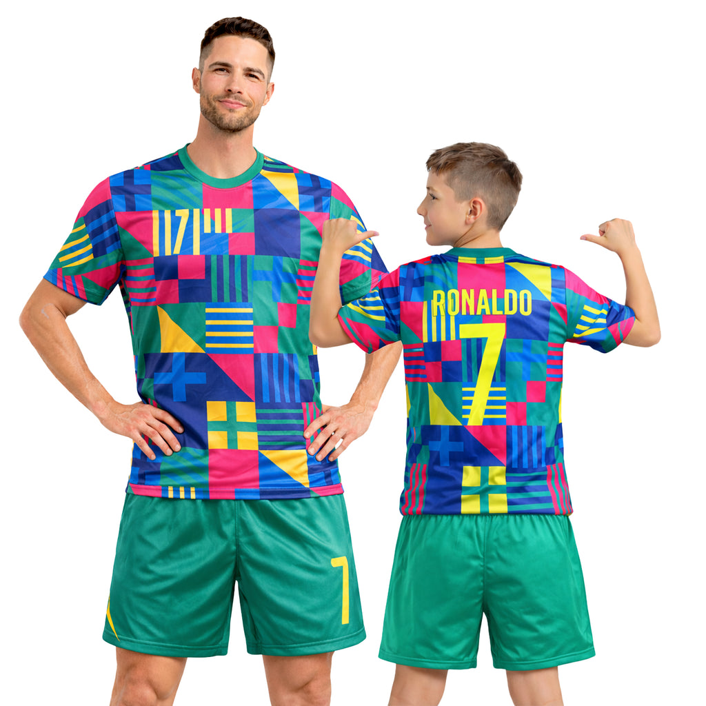 Boys Soccer Jersey Set Kids Football Training Uniform Quick Dry Youth Sports Kit with Shorts Ages 5-12 Future Champion