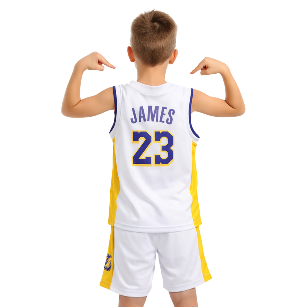 Youth Basketball Jerseys for Boys Girls Gradient Basketball Jersey Shorts for 2-14 Years Kids Training Uniform Sets