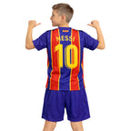 Boys Soccer Jersey Set Kids Football Training Uniform Quick Dry Youth Sports Kit with Shorts Ages 5-12 Future Champion