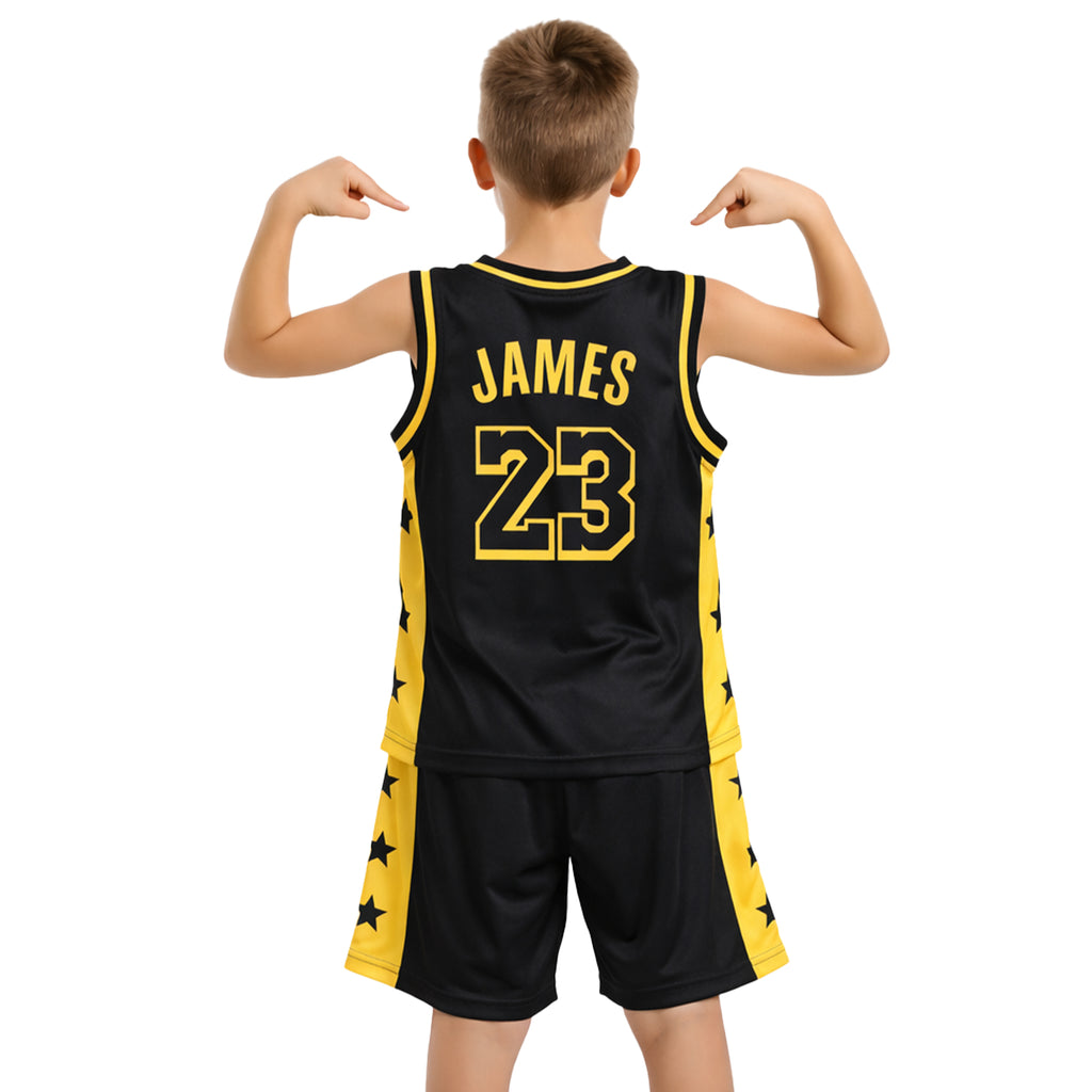 Youth Basketball Jerseys for Boys Girls Gradient Basketball Jersey Shorts for 2-14 Years Kids Training Uniform Sets