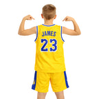 Youth Basketball Jerseys for Boys Girls Gradient Basketball Jersey Shorts for 2-14 Years Kids Training Uniform Sets