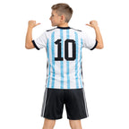 Boys Soccer Jersey Set Kids Football Training Uniform Quick Dry Youth Sports Kit with Shorts Ages 5-12 Future Champion