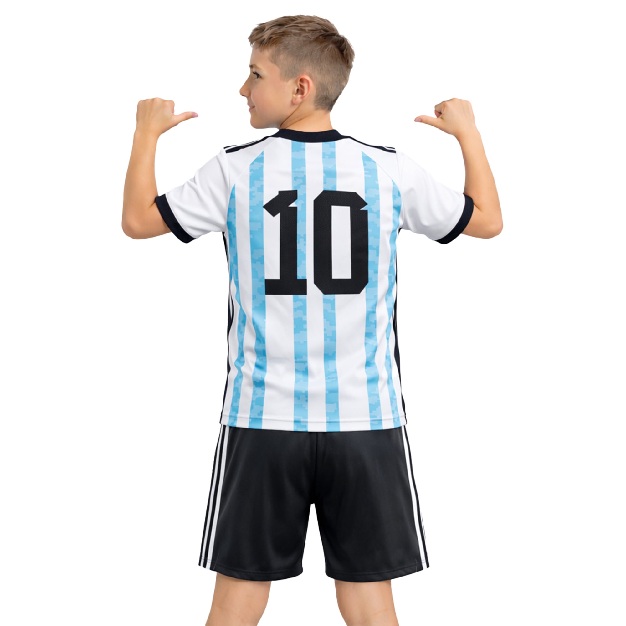 Boys Soccer Jersey Set Kids Football Training Uniform Quick Dry Youth Sports Kit with Shorts Ages 5-12 Future Champion