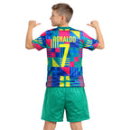 Boys Soccer Jersey Set Kids Football Training Uniform Quick Dry Youth Sports Kit with Shorts Ages 5-12 Future Champion