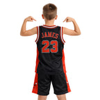 Youth Basketball Jerseys for Boys Girls Gradient Basketball Jersey Shorts for 2-14 Years Kids Training Uniform Sets