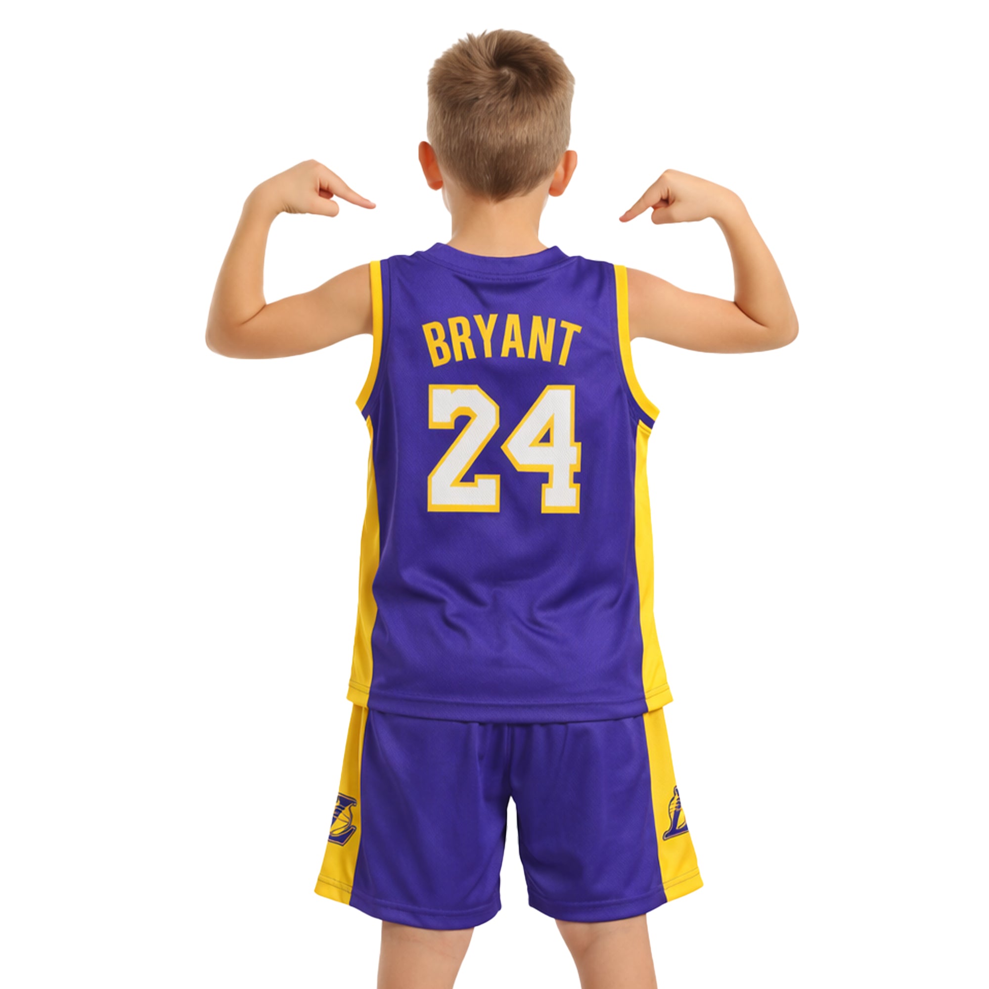 Youth Basketball Jerseys for Boys Girls Gradient Basketball Jersey Shorts for 2-14 Years Kids Training Uniform Sets