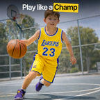 Youth Basketball Jerseys for Boys Girls Gradient Basketball Jersey Shorts for 2-14 Years Kids Training Uniform Sets