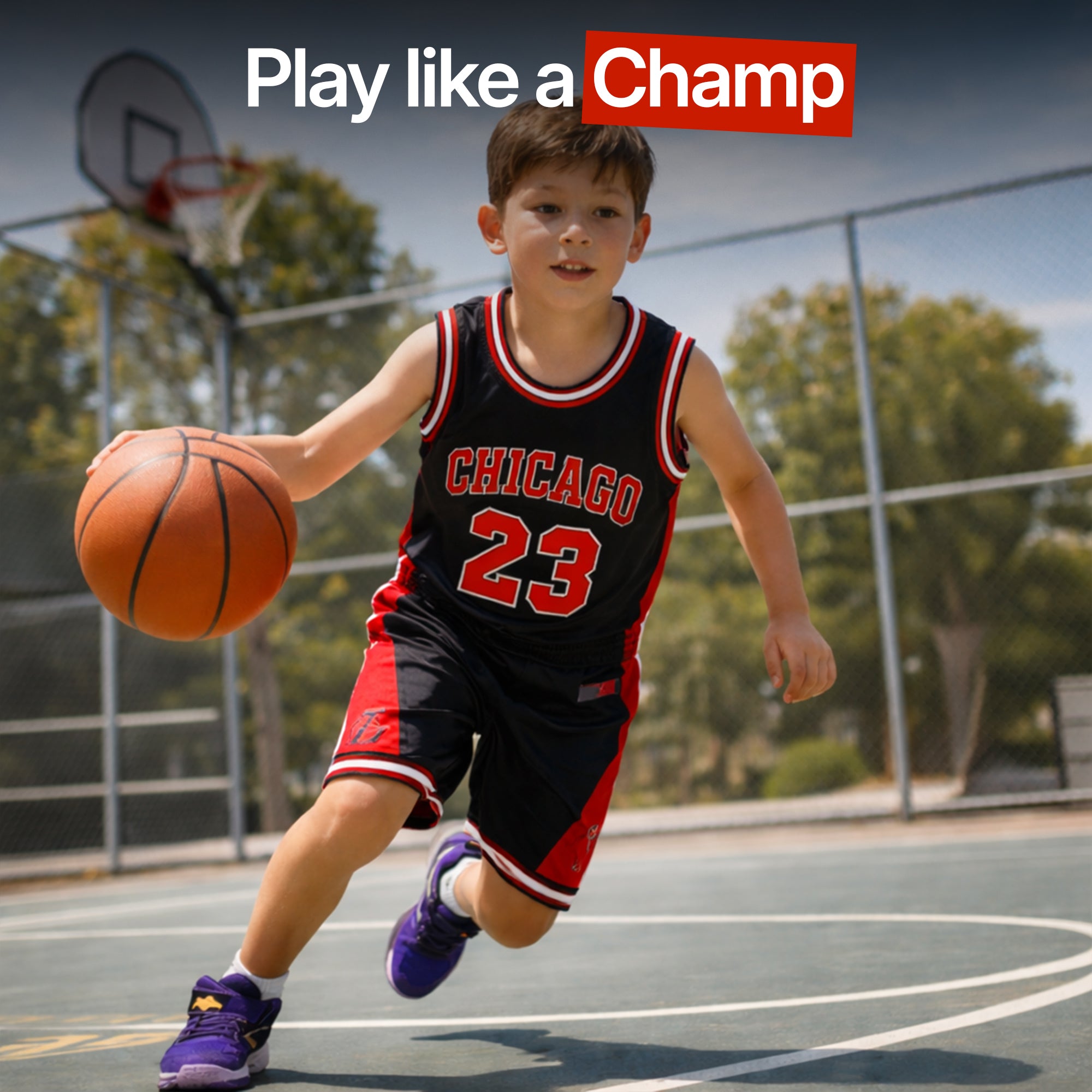Youth Basketball Jerseys for Boys Girls Gradient Basketball Jersey Shorts for 2-14 Years Kids Training Uniform Sets