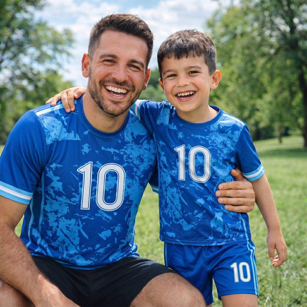 Boys Soccer Jersey Set Kids Football Training Uniform Quick Dry Youth Sports Kit with Shorts Ages 5-12 Future Champion