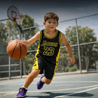 Youth Basketball Jerseys for Boys Girls Gradient Basketball Jersey Shorts for 2-14 Years Kids Training Uniform Sets