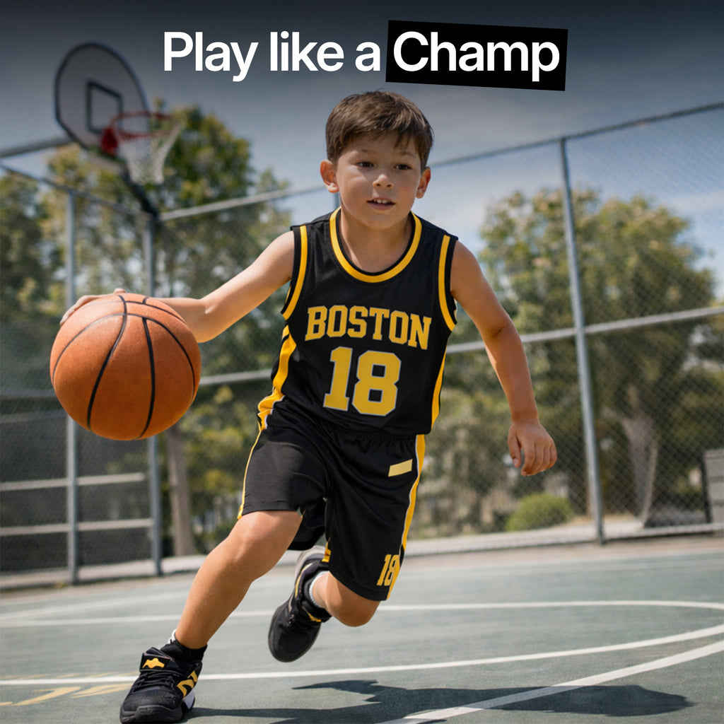Youth Basketball Jerseys for Boys Girls Gradient Basketball Jersey Shorts for 2-14 Years Kids Training Uniform Sets