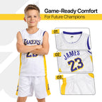 Youth Basketball Jerseys for Boys Girls Gradient Basketball Jersey Shorts for 2-14 Years Kids Training Uniform Sets