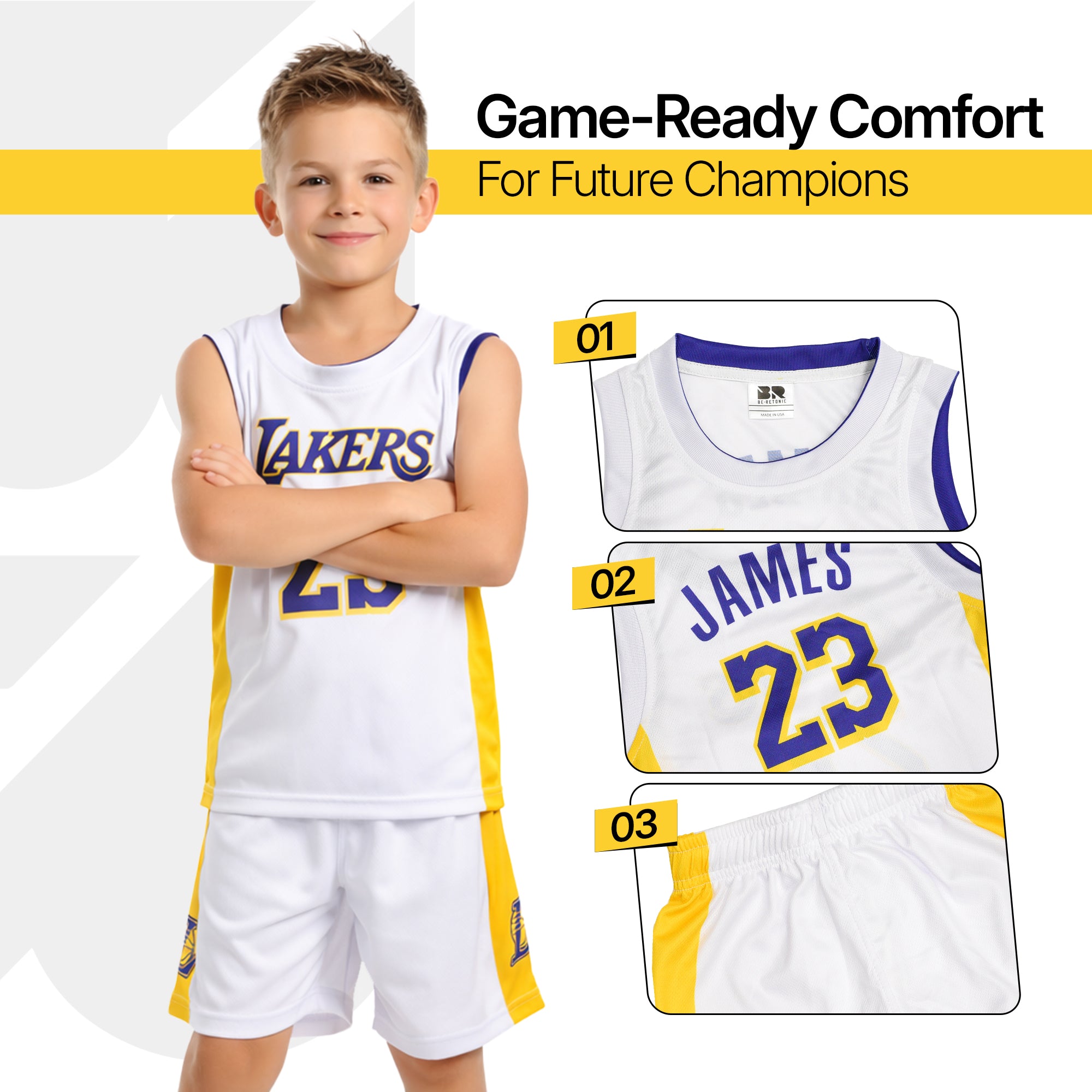 Youth Basketball Jerseys for Boys Girls Gradient Basketball Jersey Shorts for 2-14 Years Kids Training Uniform Sets