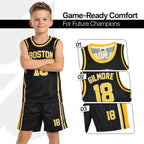 Youth Basketball Jerseys for Boys Girls Gradient Basketball Jersey Shorts for 2-14 Years Kids Training Uniform Sets