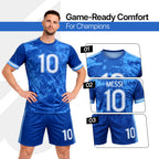 Boys Soccer Jersey Set Kids Football Training Uniform Quick Dry Youth Sports Kit with Shorts Ages 5-12 Future Champion
