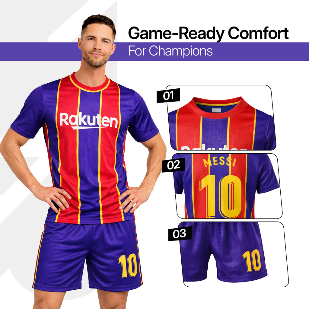 Boys Soccer Jersey Set Kids Football Training Uniform Quick Dry Youth Sports Kit with Shorts Ages 5-12 Future Champion
