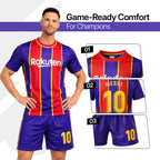 Boys Soccer Jersey Set Kids Football Training Uniform Quick Dry Youth Sports Kit with Shorts Ages 5-12 Future Champion