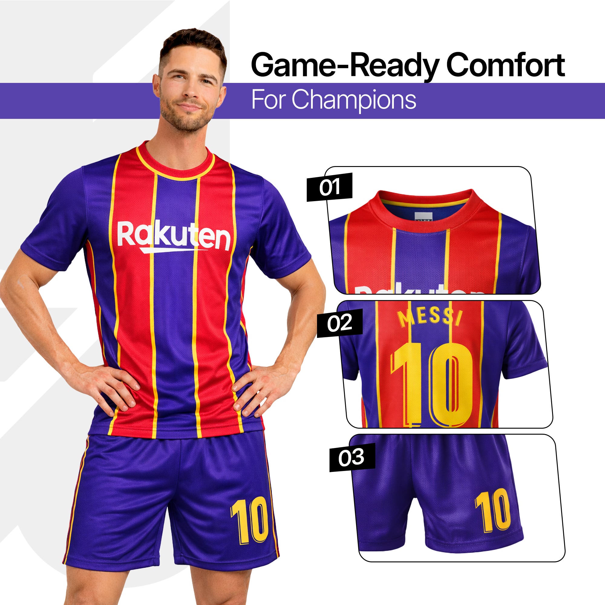 Boys Soccer Jersey Set Kids Football Training Uniform Quick Dry Youth Sports Kit with Shorts Ages 5-12 Future Champion