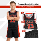 Youth Basketball Jerseys for Boys Girls Gradient Basketball Jersey Shorts for 2-14 Years Kids Training Uniform Sets