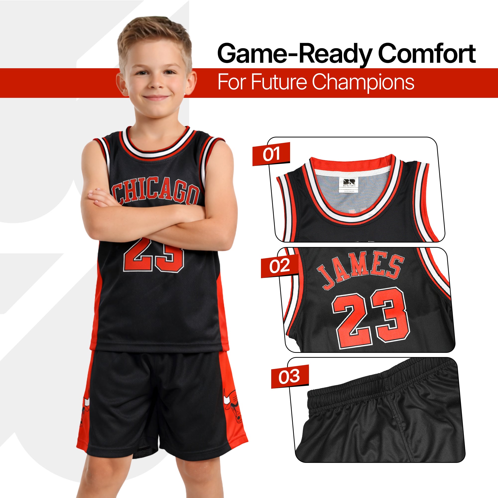 Youth Basketball Jerseys for Boys Girls Gradient Basketball Jersey Shorts for 2-14 Years Kids Training Uniform Sets