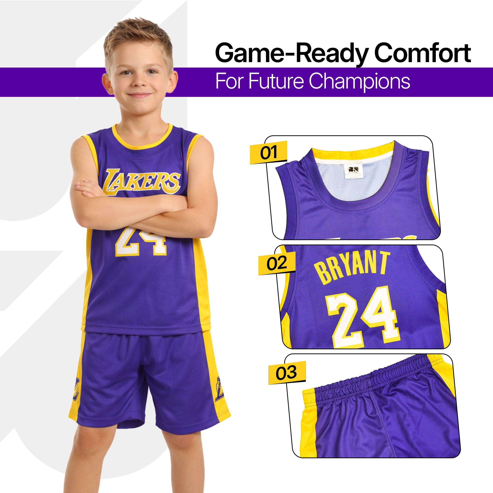 Youth Basketball Jerseys for Boys Girls Gradient Basketball Jersey Shorts for 2-14 Years Kids Training Uniform Sets