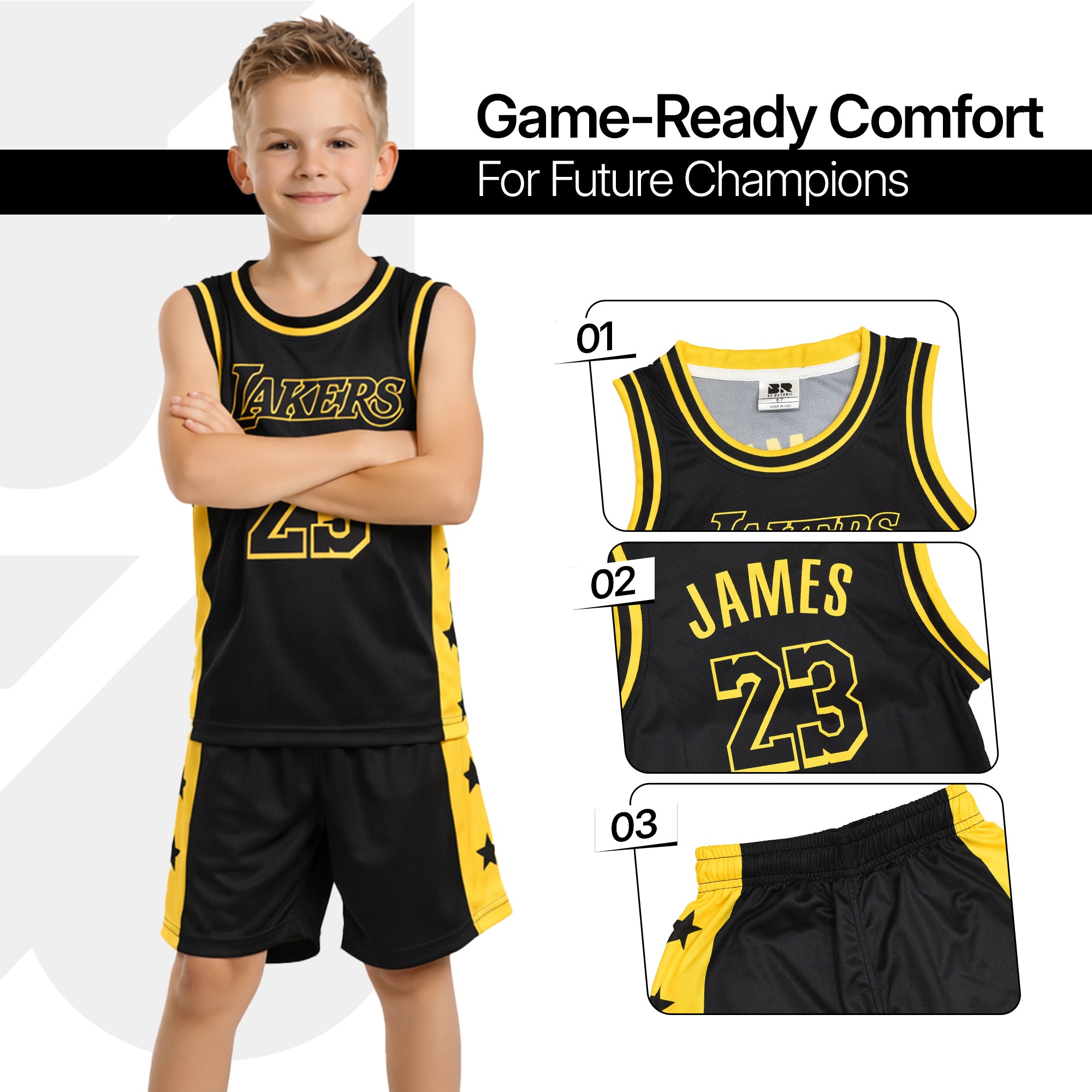 Youth Basketball Jerseys for Boys Girls Gradient Basketball Jersey Shorts for 2-14 Years Kids Training Uniform Sets