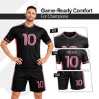 Boys Soccer Jersey Set Kids Football Training Uniform Quick Dry Youth Sports Kit with Shorts Ages 5-12 Future Champion