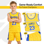 Youth Basketball Jerseys for Boys Girls Gradient Basketball Jersey Shorts for 2-14 Years Kids Training Uniform Sets