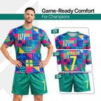 Boys Soccer Jersey Set Kids Football Training Uniform Quick Dry Youth Sports Kit with Shorts Ages 5-12 Future Champion