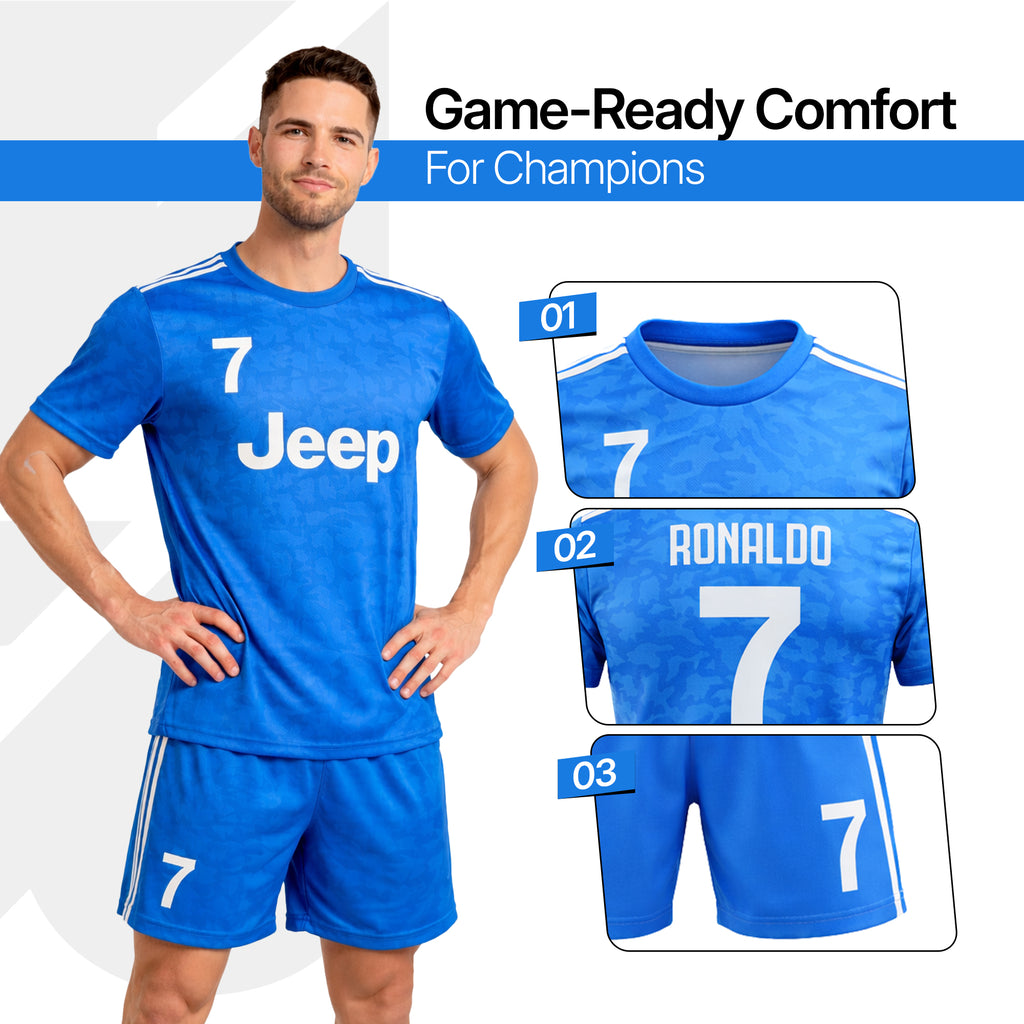 Boys Soccer Jersey Set Kids Football Training Uniform Quick Dry Youth Sports Kit with Shorts Ages 5-12 Future Champion