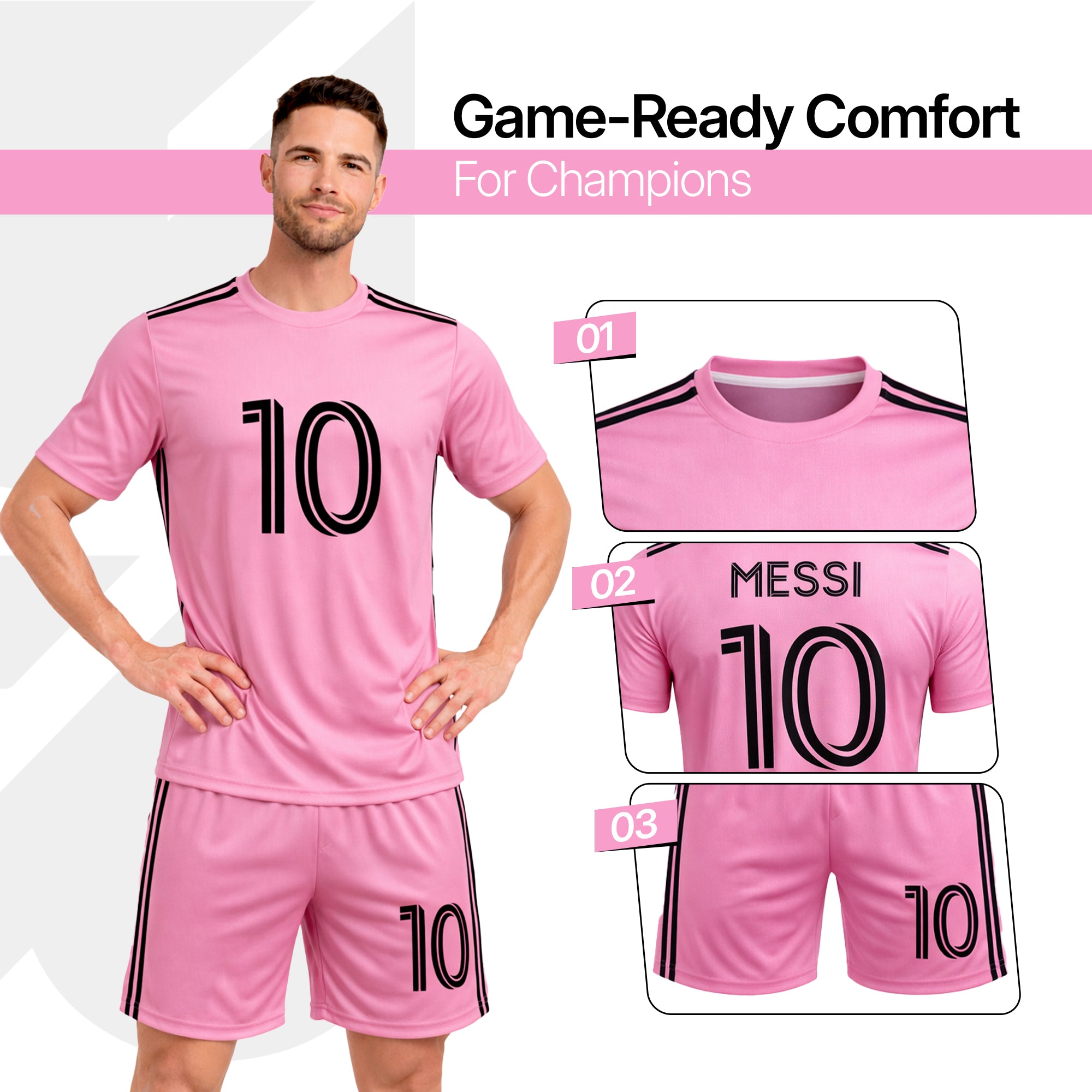 Boys Soccer Jersey Set Kids Football Training Uniform Quick Dry Youth Sports Kit with Shorts Ages 5-12 Future Champion