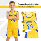 Youth Basketball Jerseys for Boys Girls Gradient Basketball Jersey Shorts for 2-14 Years Kids Training Uniform Sets