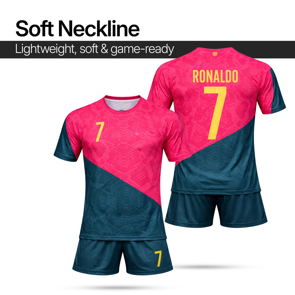 Boys Soccer Jersey Set Kids Football Training Uniform Quick Dry Youth Sports Kit with Shorts Ages 5-12 Future Champion