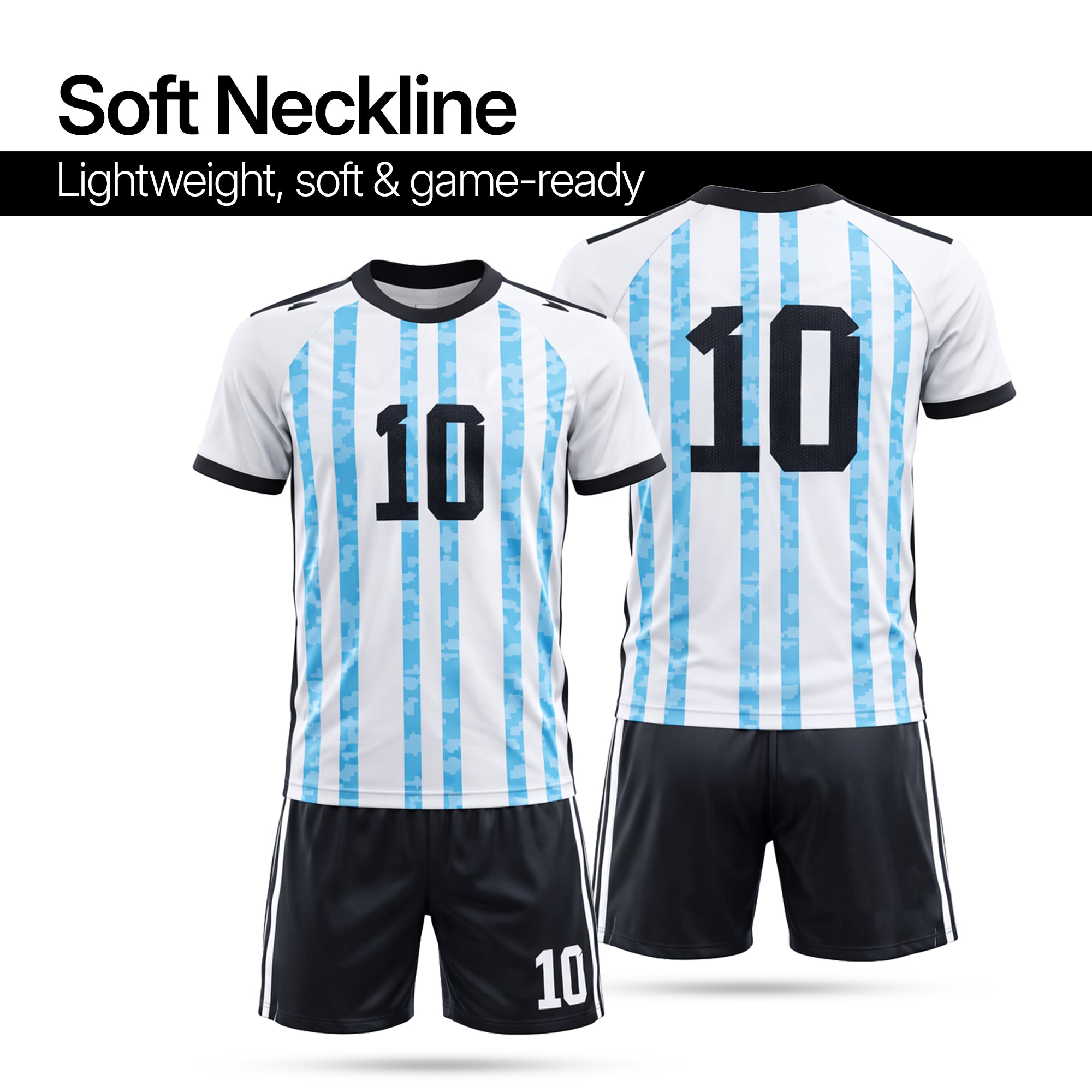 Boys Soccer Jersey Set Kids Football Training Uniform Quick Dry Youth Sports Kit with Shorts Ages 5-12 Future Champion