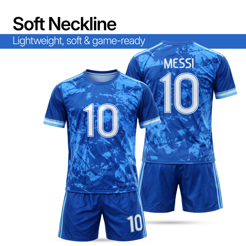 Boys Soccer Jersey Set Kids Football Training Uniform Quick Dry Youth Sports Kit with Shorts Ages 5-12 Future Champion