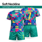 Boys Soccer Jersey Set Kids Football Training Uniform Quick Dry Youth Sports Kit with Shorts Ages 5-12 Future Champion